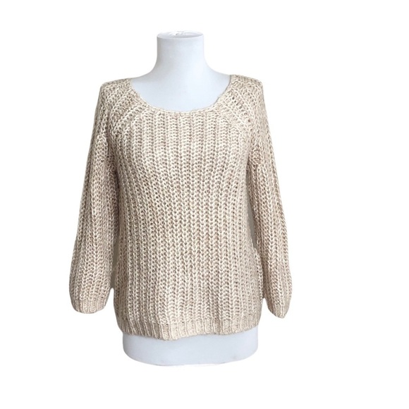 Anthropologie open knit Sweater Sunstitch S Sequin Pullover Open Knit - Picture 2 of 11